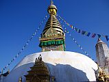 Kathmandu Swayambhunath 25 Swayambhunath Stupa In Early Morning Sun With Pratapura Shikhara To Right 